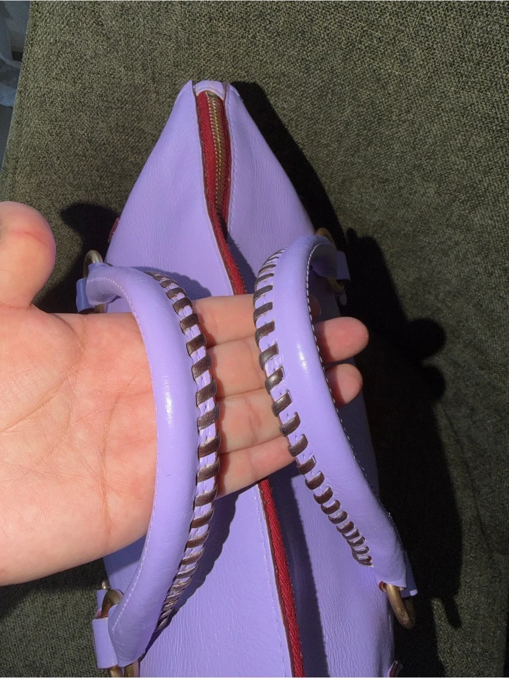 Dooney & Bourke CUSTOM Lavender Leather Satchel with Gold Hardware